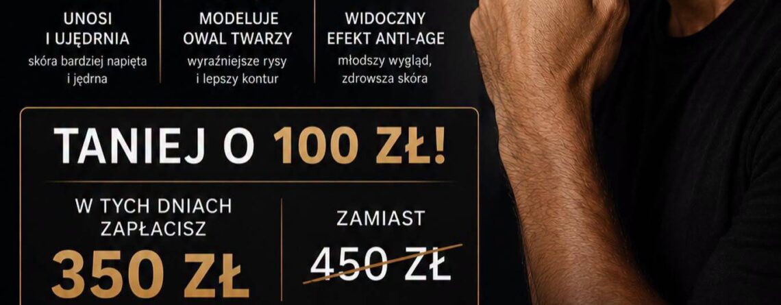 Zadbana męska skóra twarzy bez zmarszczek po zabiegu ujędrniającym X-AGE SUPREME DERMAX